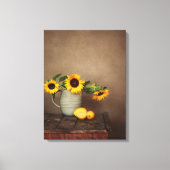 Rustieke zonnebloemen en citroenen canvas afdruk (Voorkant)