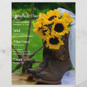 Rustieke Zonnebloemen en Cowboy Boot Westerne brui (Voorkant)