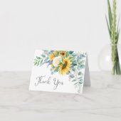 Rustieke Zonnebloemen en Eucalyptus Dank U Bedankkaart (Voorkant)