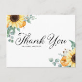 Rustieke Zonnebloemen en Pompoenen Herfst Dank u Briefkaart (Voorkant)