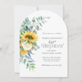 Rustieke Zonnebloemen en Rozen Bloemen 60e Verjaar Kaart (Voorkant)