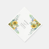 Rustieke Zonnebloemen en Rozen Bloemen Bruiloft Se Servet (Hoek)