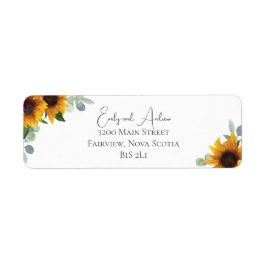 Rustieke zonnebloemen en Waterverf groen bruiloft Etiket