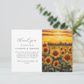 Rustieke Zonnebloemen Foto Sympathy Funeral Memori Bedankkaart (Staand voorkant)