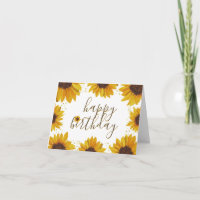 Rustieke Zonnebloemen Gouden Stippen Happy Birthda
