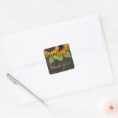 Rustieke zonnebloemen herfst gunst dank u bruiloft vierkante sticker (Envelop)
