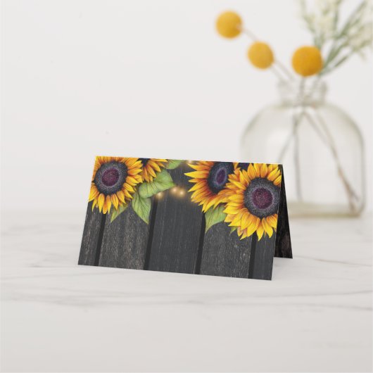 Rustieke zonnebloemen hout chique trouwtafel (Achterkant)