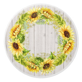 Rustieke Zonnebloemen Kabinet / Ladeknop Keramische Knop