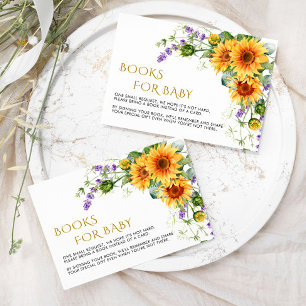 Rustieke zonnebloemen & lavendel boeken voor baby  informatiekaartje