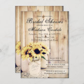 Rustieke zonnebloemen Mason Jar Vrijgezellenfeest Kaart (Voorkant / Achterkant)