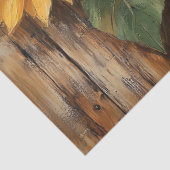 Rustieke Zonnebloemen op Hout Decoupage Tissuepapier (Detail)
