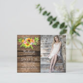 Rustieke Zonnebloemen Peonies Barnwood Foto Zoet 1 Kaart (Staand voorkant)