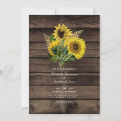 Rustieke Zonnebloemen QR Code RSVP Landelijke Brui Kaart (Voorkant)