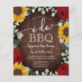 Rustieke Zonnebloemen Rozen Ik doe BBQ Verloving I (Voorkant)