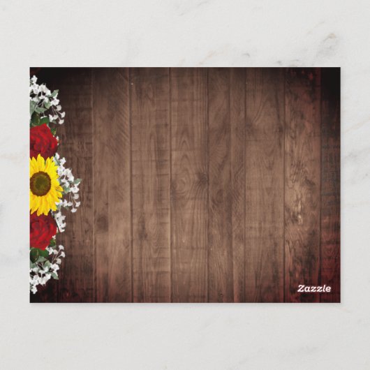 Rustieke Zonnebloemen Rozen Jar Lights Save the Da Briefkaart (Achterkant)