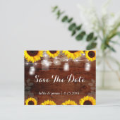 Rustieke Zonnebloemen Save The Date Briefkaart (Staand voorkant)