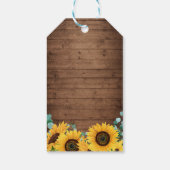 Rustieke Zonnebloemen String Lights Bruiloft Dank Cadeaulabel (Achterkant)