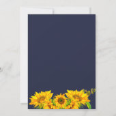 Rustieke Zonnebloemen String Lights Pompoen Navy B Kaart (Achterkant)