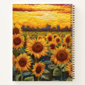Rustieke zonnebloemen zonsopgang notitieboek (Achterkant)