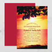 Rustieke Zonsondergang Strand Bruiloft Jubileum Fe Kaart (Voorkant / Achterkant)