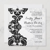 Rustieke  Zwart Damask Bruiloft Save the Date Kaart (Voorkant)
