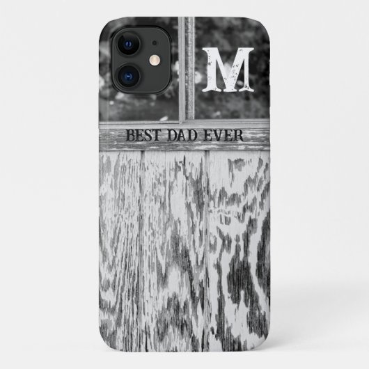 Rustieke zwart-wit foto beste papa ooit Initiaal Case-Mate iPhone Case (Achterkant)