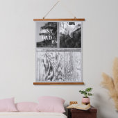 Rustieke zwart-wit foto van hout en ramen hangend wandkleed (Slaapkamer)