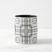 Rustieke zwart-wit geometrisch design koffie Mok (Midden)