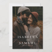 Rustieke zwart-wit overlay foto bruiloft kaart (Voorkant)