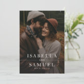 Rustieke zwart-wit overlay foto bruiloft kaart (Staand voorkant)