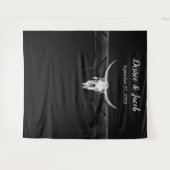 Rustieke zwart-wit western stieren schedel achterg wandkleed (Voorkant (horizontaal))