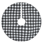 Rustieke zwart-witte Buffalo Plaid Kerstboom Rok (Voorkant)