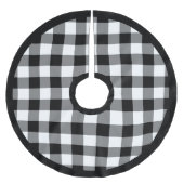 Rustieke zwart-witte buffel geruit kerstboom rok (Voorkant)