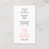 Rustieke zwart-witte rozenbloemen blush roze visitekaartje (Achterkant)