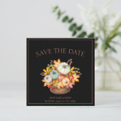 Rustieke zwarte herfst Herfst pompoenen bruiloft Save The Date (Staand voorkant)