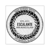  rustieke zwarte krans aangepaste tekst 	rubberstempel (Afrduk)