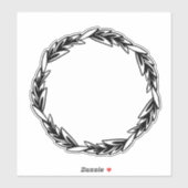 Rustieke zwarte krans sticker (Vel)
