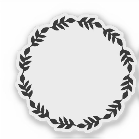 Rustieke Zwarte Krans Sticker (Voorkant)