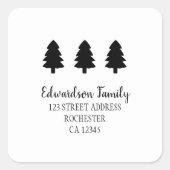 Rustieke zwarte pijnbomen adres Self-inking Stamp Vierkante Sticker (Voorkant)