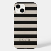 Rustieke zwarte strepen monogram Case-Mate iPhone case (Achterkant)