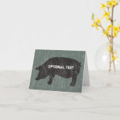 Rustieke Zwarte Varken Kaart (Gele Bloem)