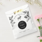Rustieke Zwarte Witte Kerstvakantie Zakelijk Logo Bedankzakje (Gezegeld)
