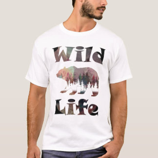 Rustieke Zwervende Beer Watercolor Wilde Dieren T-shirt