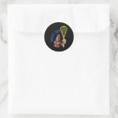 Rustig aan, Bro. Funny Sasquatch Lax Bigfoot Lacro Ronde Sticker (Tas)