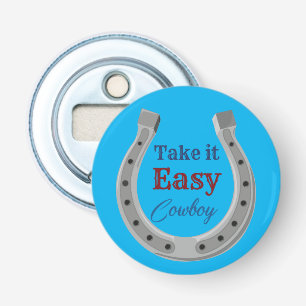 Rustig aan Cowboy Button Flesopener