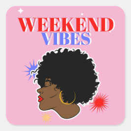 Rustig aan vierkante sticker