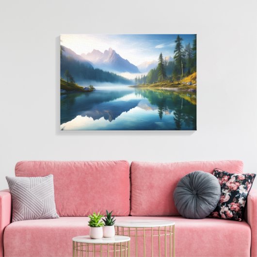 Rustig berglandschap canvas afdruk (Insitu (Woonkamer))