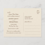 Rustig bergmeerlandschap antiek foto aankondigingskaart (Achterkant)