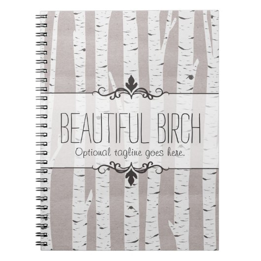 Rustig berkenhout bomen & takken Natuurlijk modern Notitieboek (Voorkant)