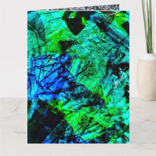 Rustig blauw abstract Gevouwen Wenskaart, Halcyon Kaart